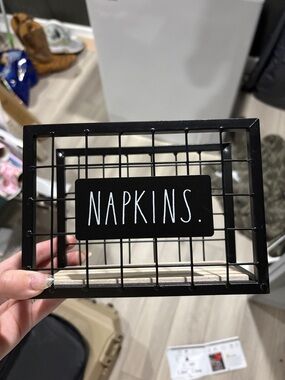 Black Napkins Wire Holder -  Rustic Home Accents